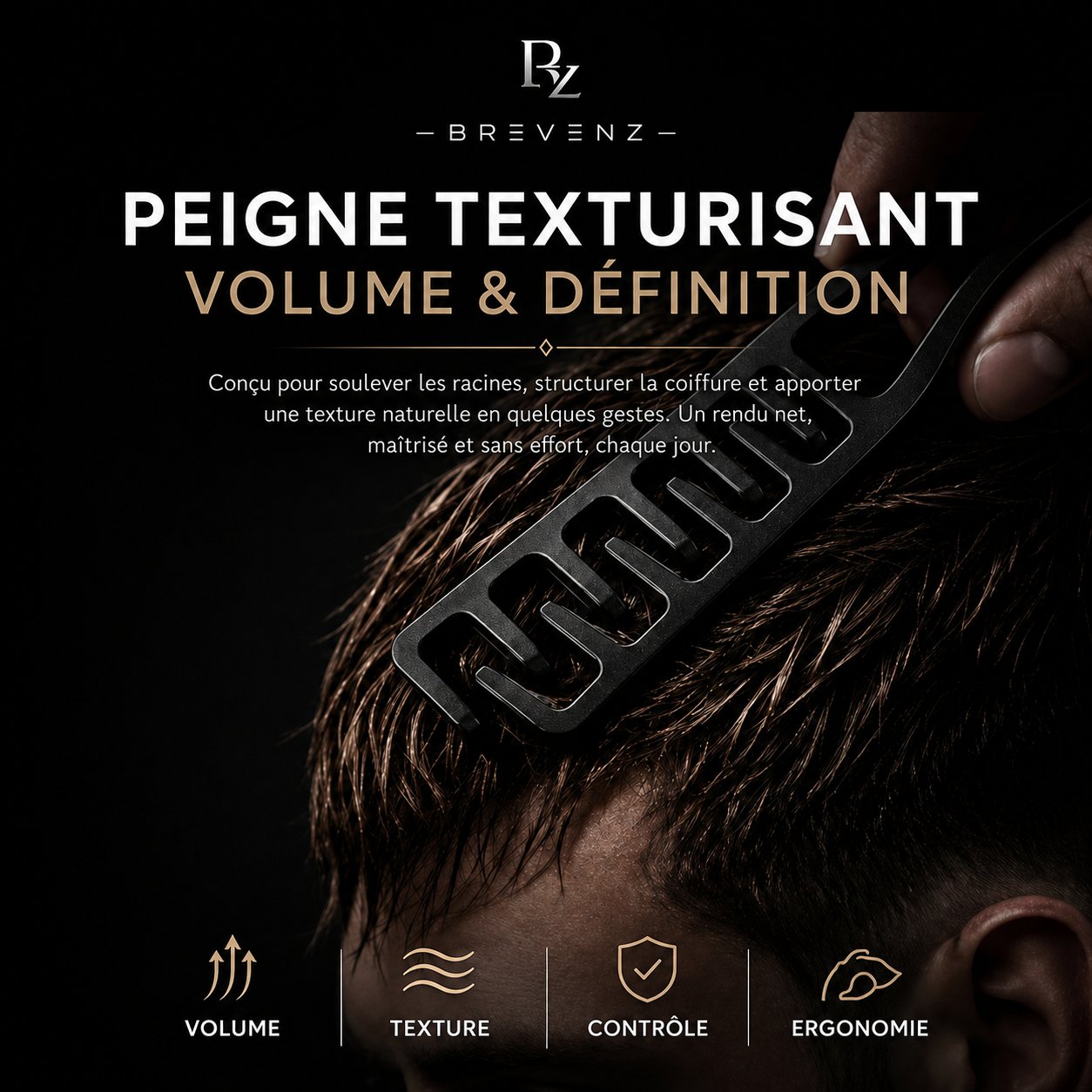 Brevenz Peigne - Peigne à Textures